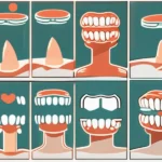 A set of dentures supported by four and six implants respectively